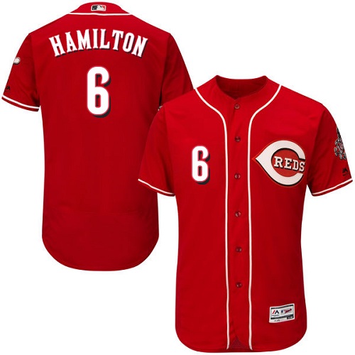Reds #6 Billy Hamilton Red Flexbase Authentic Collection Stitched MLB Jersey